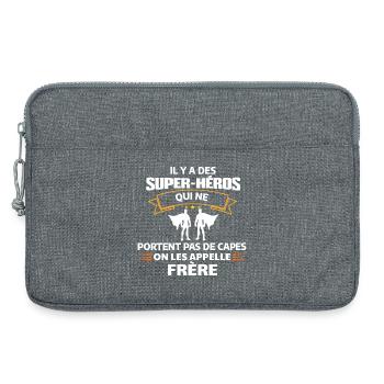 Super-Héros Frère Sans Cape - Sacoche pour ordinateur portable 13 pouces - gris chiné - Devant