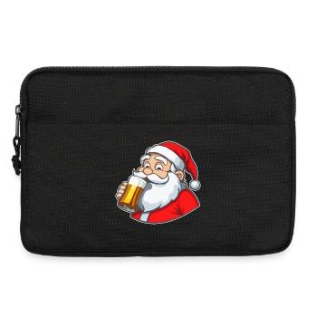 Weihnachtsmann mit Bier - Laptoptasche 13" - Schwarz - Vorne