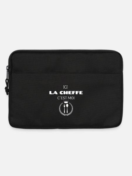 Ici la cheffe c’est moi - Sacoche pour ordinateur portable 13 pouces - noir