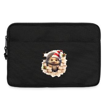 Weihnachtsigel in der Mauer - Laptoptasche 13" - Schwarz - Vorne