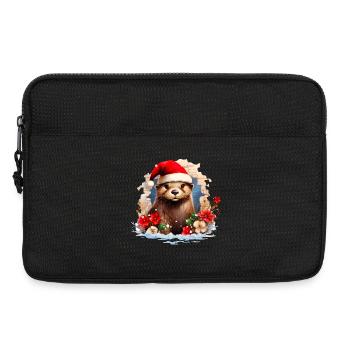 Loutre de Noël - Sacoche pour ordinateur portable 13 pouces - noir - Devant
