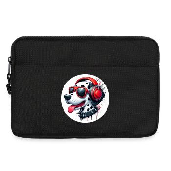 Dalmatian Dog Patches Noir Blanc Casque - Sacoche pour ordinateur portable 13 pouces - noir - Devant