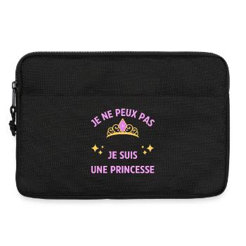 Je ne peux pas je suis une princesse - humour - Sacoche pour ordinateur portable 13 pouces - noir - Devant