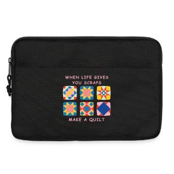 When Life Gives You Scraps, Make a Quilt - Laptop bag 13" - black - Front