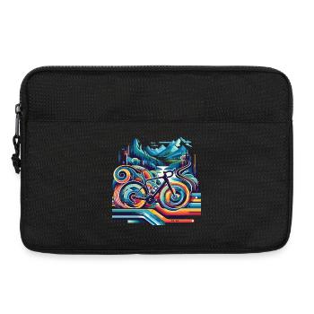 Fahrrad mit wellenförmigen Linien - Laptoptasche 13" - Schwarz - Vorne