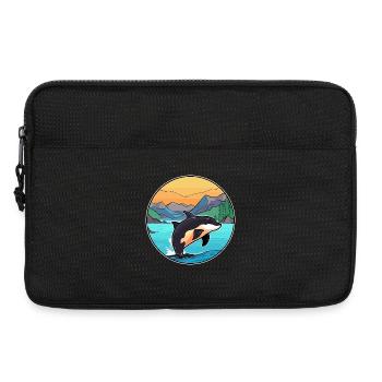 Orca Aquarell Cartoon Kawaii Clipart Tier - Laptoptasche 13" - Schwarz - Vorne