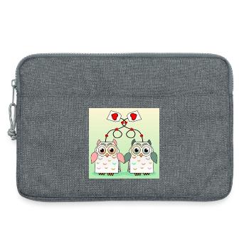 Thé de hibou - Sacoche pour ordinateur portable 13 pouces - gris chiné - Devant