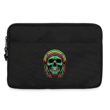 Reggae Crâne Décoration Figure Culture Rasta - Sacoche pour ordinateur portable 13 pouces - noir - Devant