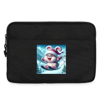 Hasenspringen Ski Weihnachten - Laptoptasche 13" - Schwarz - Vorne