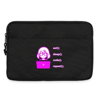 manger sommeil code répéter femme ordinateur - Sacoche pour ordinateur portable 13 pouces - noir - Devant