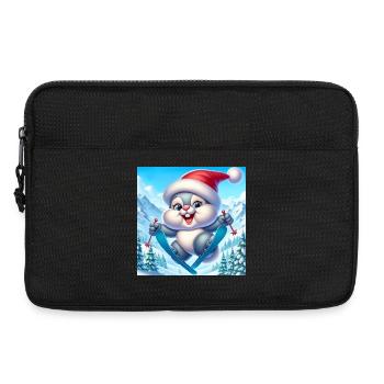 Bunny Jumping Ski Christmas - Laptop bag 13" - black - Front