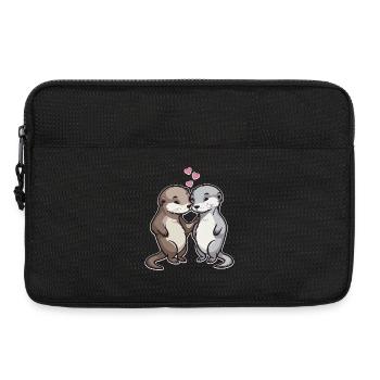 Dans l’amour Otter Hearts Love - Sacoche pour ordinateur portable 13 pouces - noir - Devant