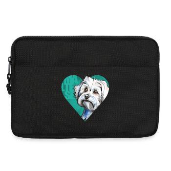 Portrait de bichon maltais - Sacoche pour ordinateur portable 13 pouces - noir - Devant
