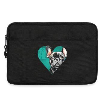 French Bulldog Portrait - Laptop bag 13" - black - Front