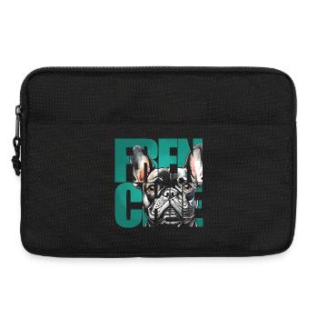 French Bulldog Portrait - Laptop bag 13" - black - Front