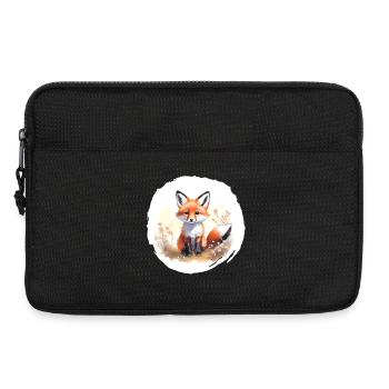 Fox Watercolor - Laptop bag 13" - black - Front