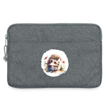 Hérisson aquarelle - Sacoche pour ordinateur portable 13 pouces - gris chiné - Devant