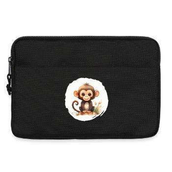 Monkey Watercolor - Laptop bag 13" - black - Front
