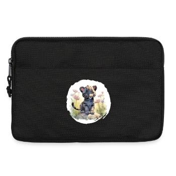 Panther Aquarell - Laptoptasche 13" - Schwarz - Vorne