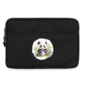 Watercolor Panda Bear - Laptop bag 13" - black - Front