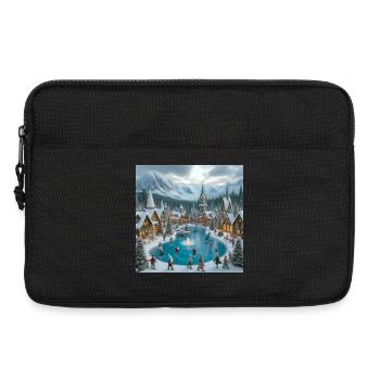 Village Scandinave Noël - Sacoche pour ordinateur portable 13 pouces - noir - Devant