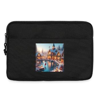Village Scandinave Noël - Sacoche pour ordinateur portable 13 pouces - noir - Devant
