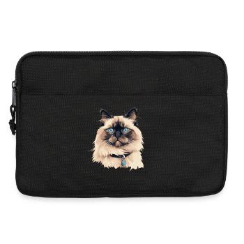 Tête de chat Ragdoll - Sacoche pour ordinateur portable 13 pouces - noir - Devant