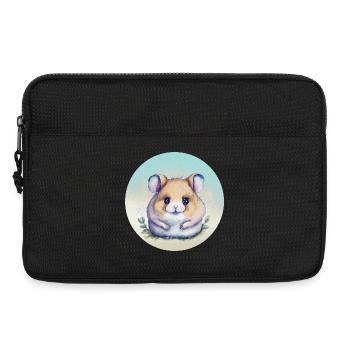 Cute pastel watercolor hamster - Laptop bag 13" - black - Front