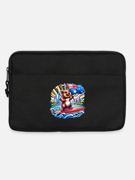 Quokka Australien Surfing Design - Laptoptasche 13" - Schwarz