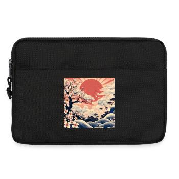 Style Ukiyo-e au lever du soleil - Sacoche pour ordinateur portable 13 pouces - noir - Devant