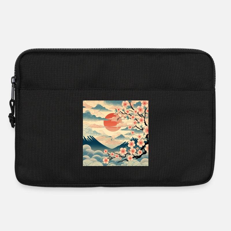 Sonnenaufgang im Ukiyo-e-Stil II - Laptoptasche 13" - Schwarz