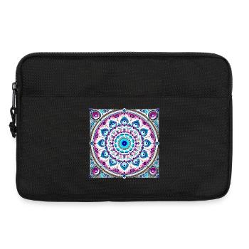 Orbitale Mandala Blau-Rosa - Laptoptasche 13" - Schwarz - Vorne