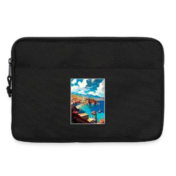 Küstendorf Kreta Griechenland Illustration Szene - Laptoptasche 13" - Schwarz - Vorne