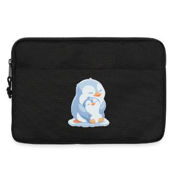 Pingouin maman et bébé fête des mères - Sacoche pour ordinateur portable 13 pouces - noir - Devant