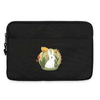 Garten-Hase mit Tulpe und anderen Blumen - Laptoptasche 13" - Schwarz - Vorne
