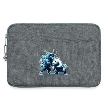 Finance Taurus Bear Fight Wall Street Gift - Laptop bag 13" - heather grey - Front
