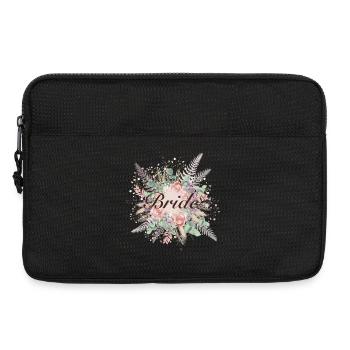 Bridal bouquet in delicate shades with lettering - Laptop bag 13" - black - Front