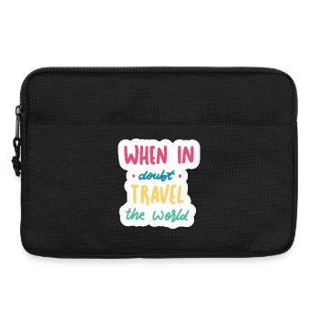 When in doubt travel the world - Laptop bag 13" - black - Front