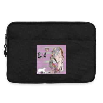 Lehrstuhl für Reflexionen Glitched - Laptoptasche 13" - Schwarz - Vorne