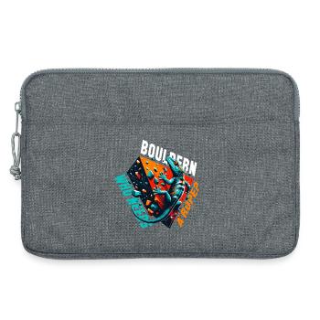 Bouldern Gecko Seil? Geschenk - Laptoptasche 13" - Grau meliert - Vorne