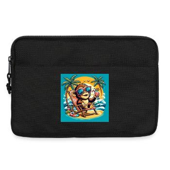 Monkey on the beach - Laptop bag 13" - black - Front