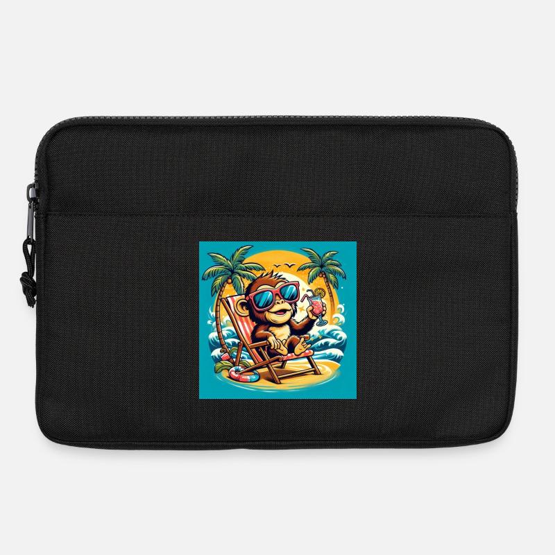 Monkey on the beach - Laptop bag 13" - black