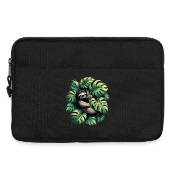 Monstera deliciosa Faultier Geschenk - Laptoptasche 13" - Schwarz - Vorne