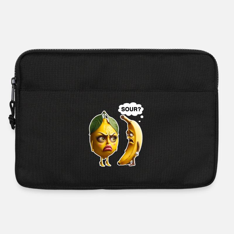Zitrone vs Banane: Streit im Obstkorb - Laptoptasche 13" - Schwarz