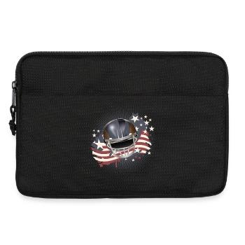 Casque de football avec drapeau des États-Unis aux couleurs vintage - Sacoche pour ordinateur portable 13 pouces - noir - Devant
