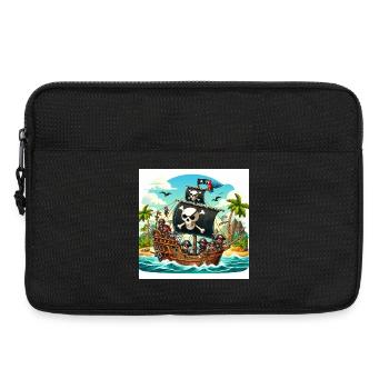 Bateau pirate en haute mer - Sacoche pour ordinateur portable 13 pouces - noir - Devant