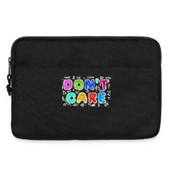 I don't care funny statement attitude indifferent - Laptop bag 13" - black - Front