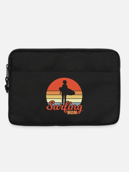 Surfing Mom - Laptoptasche 13" - Schwarz