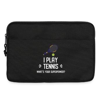 Je joue au tennis. Quel est votre superpouvoir ? - Sacoche pour ordinateur portable 13 pouces - noir - Devant