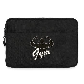 Motif de gym noir et blanc - bodybuilder posant - Sacoche pour ordinateur portable 13 pouces - noir - Devant